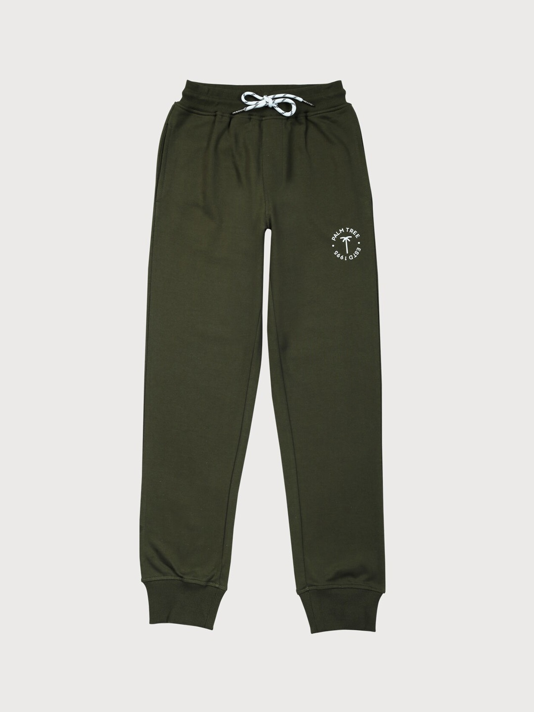 

Palm Tree Kids Boys Mid-Rise Cotton Joggers, Olive