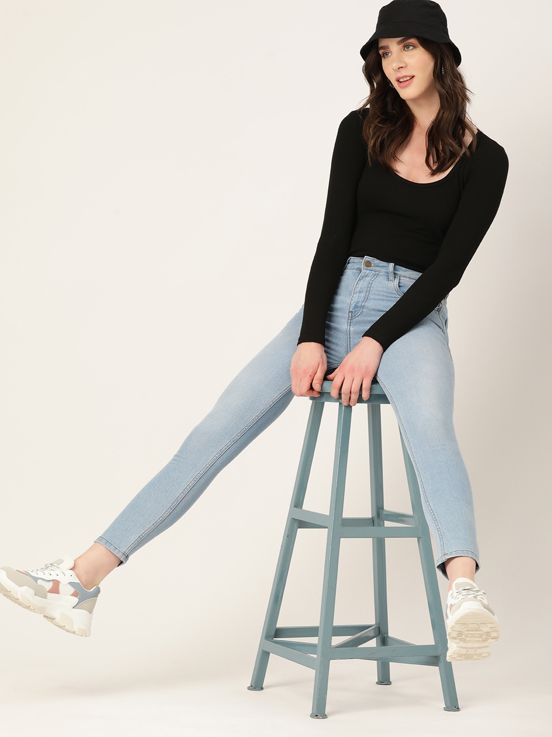 

DressBerry Women Skinny Fit High-Rise Jeans, Blue