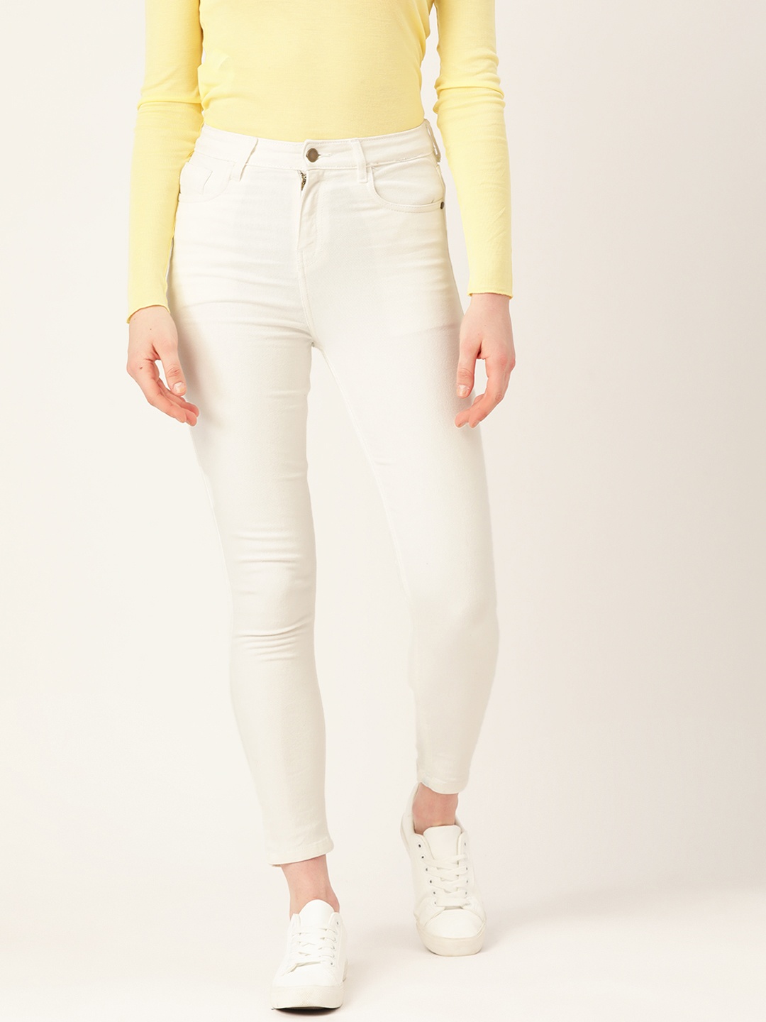 

DressBerry Women Skinny Fit High-Rise Jeans, White