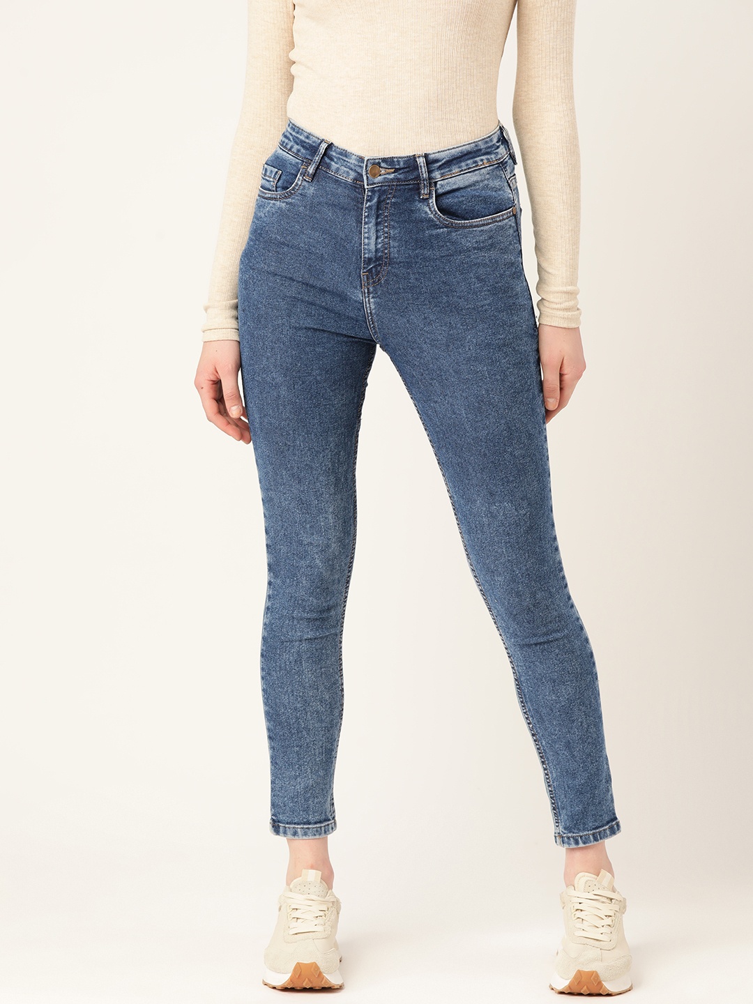 

DressBerry Women Super Skinny Fit High-Rise Jeans, Blue