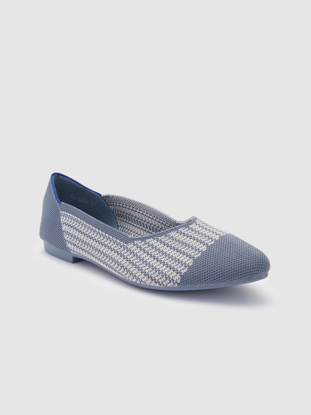 

Sole To Soul Women Striped Ballerinas, Blue