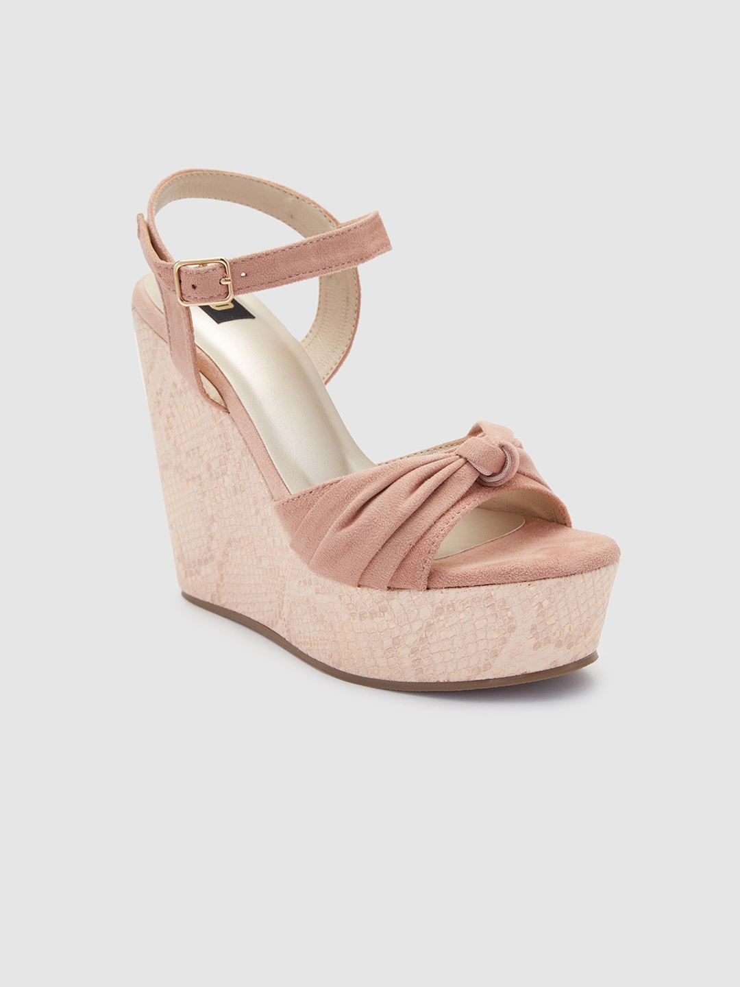 

Sole To Soul Peep Toe Wedge Heels, Peach