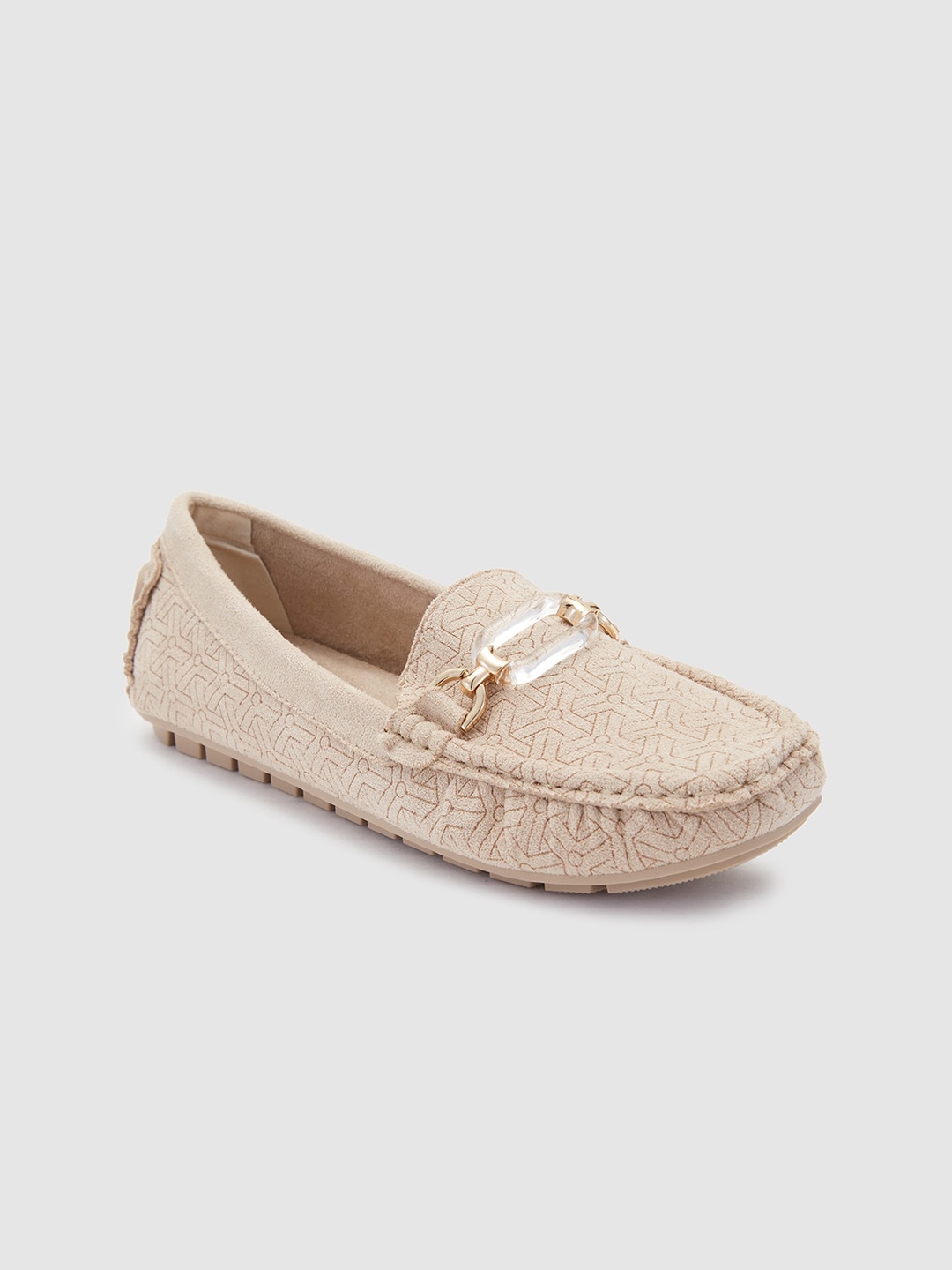 

Sole To Soul Women Printed Loafers, Beige