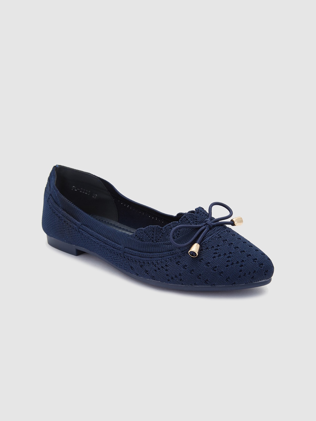 

Sole To Soul Women Woven Design Ballerinas With Bows, Blue