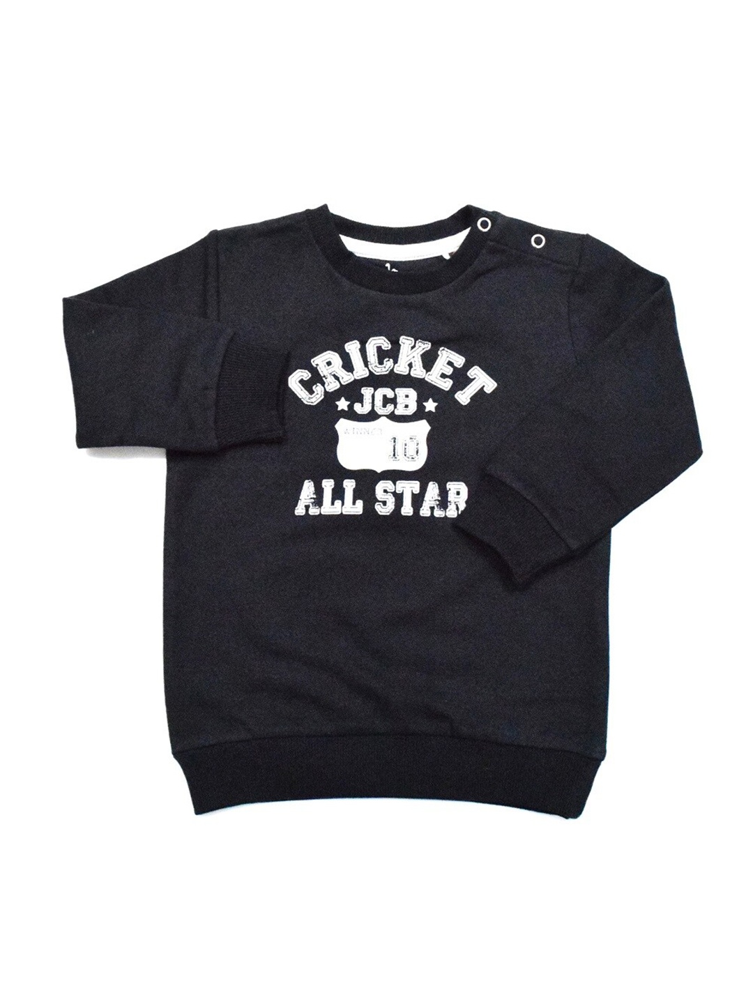 

Cuby Clubz Boys Round Neck Typography Printed Cotton Sweatshirt, Black