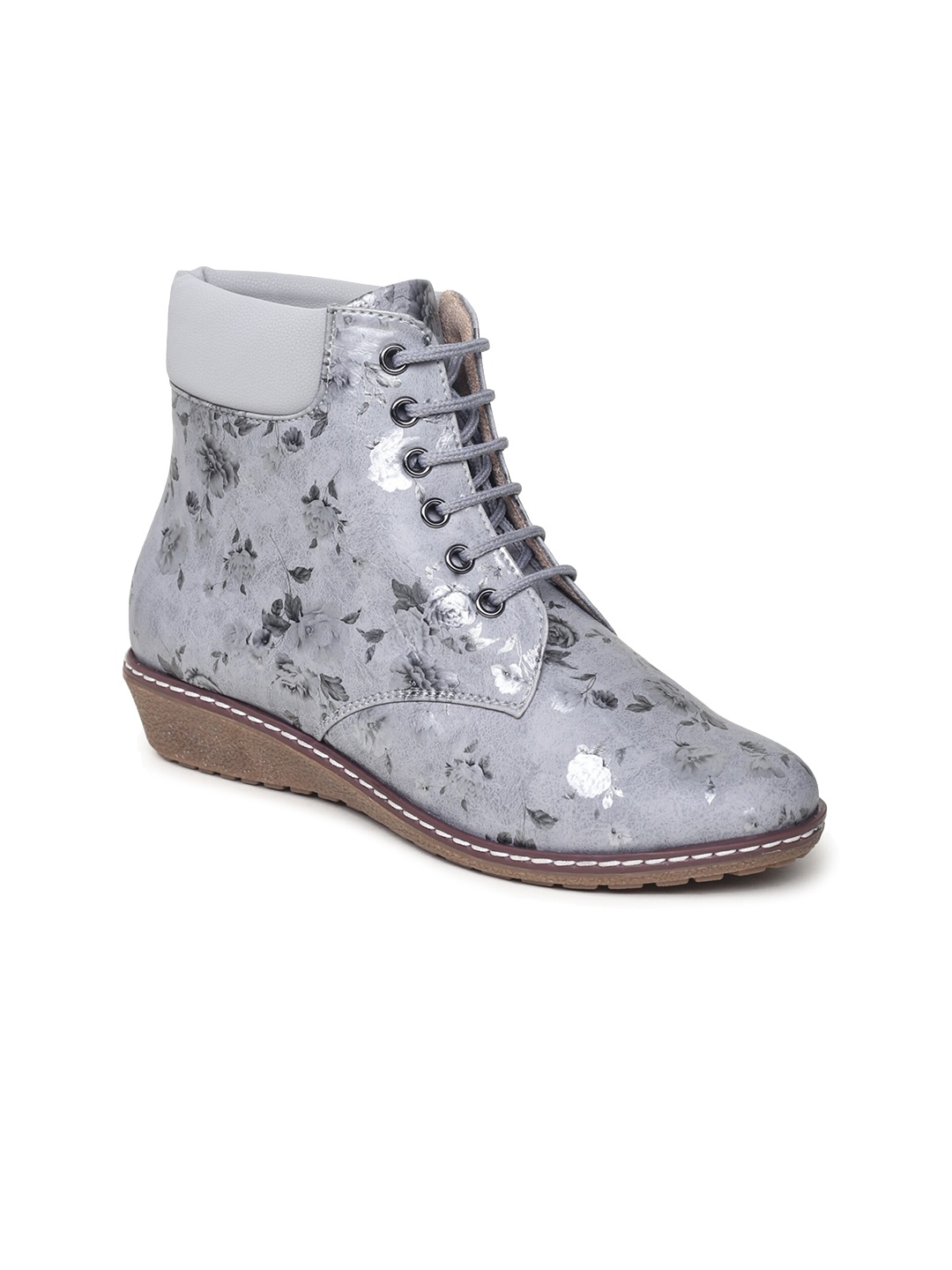 

VALIOSAA Women Printed Winter Boots, Grey