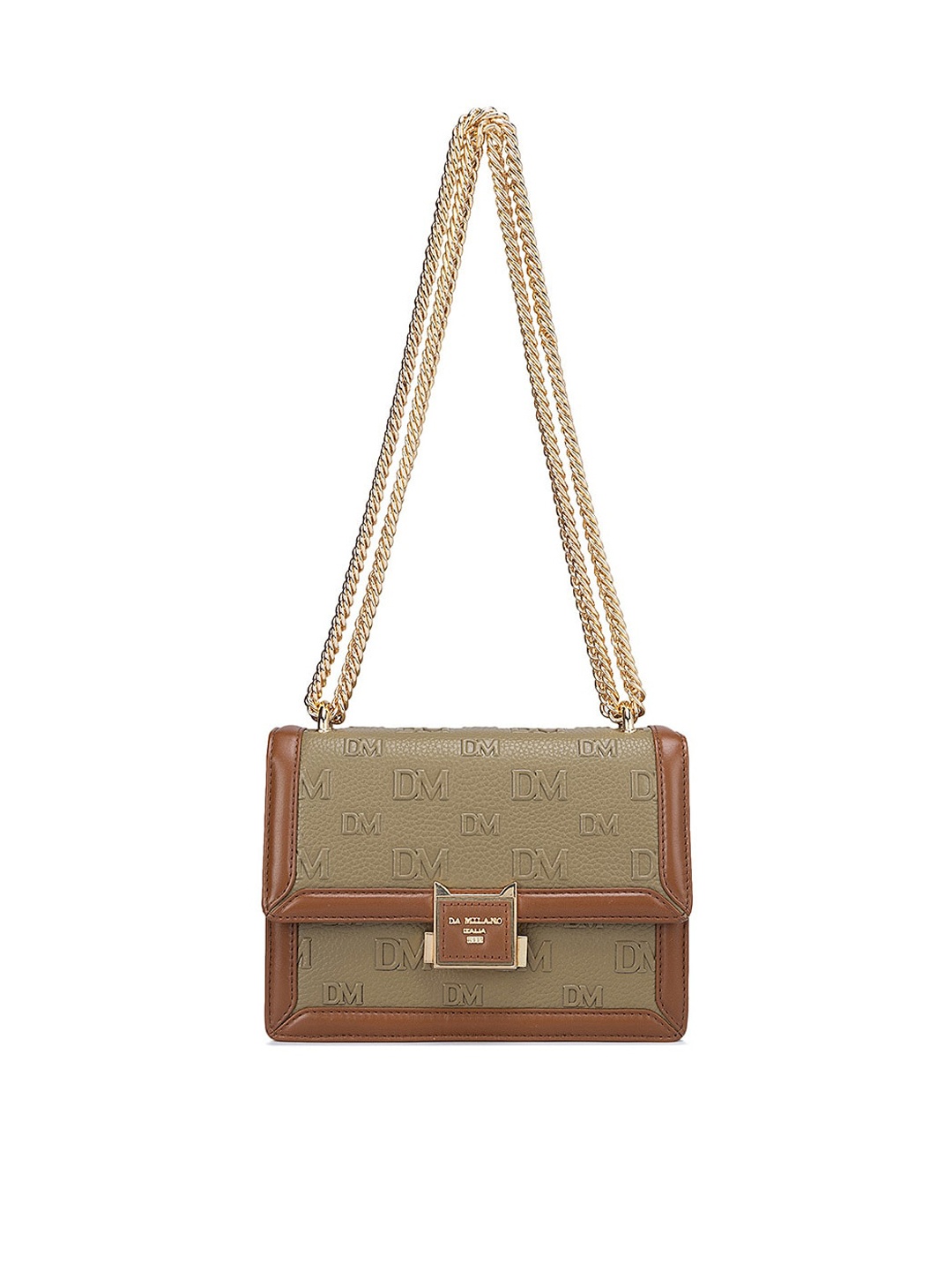 

Da Milano Women Textured Leather Structured Shoulder Bag, Olive