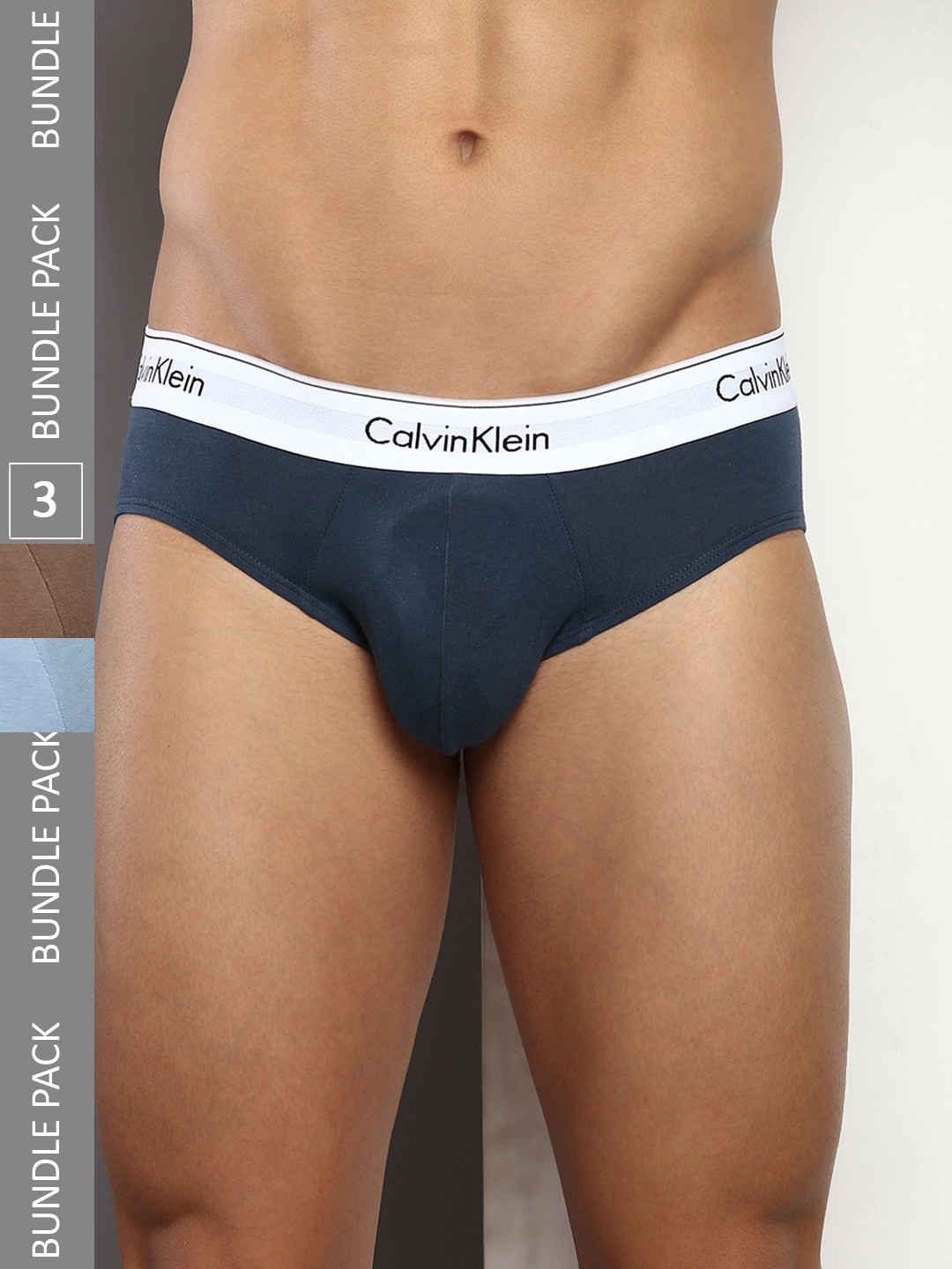 

Calvin Klein Underwear Men Pack Of 3 Hipster Briefs, Navy blue