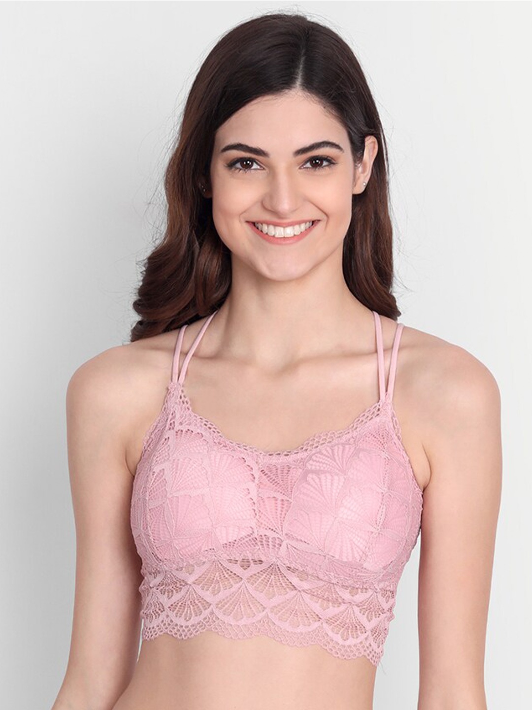 

3mads Floral Lightly Padded Bra, Peach