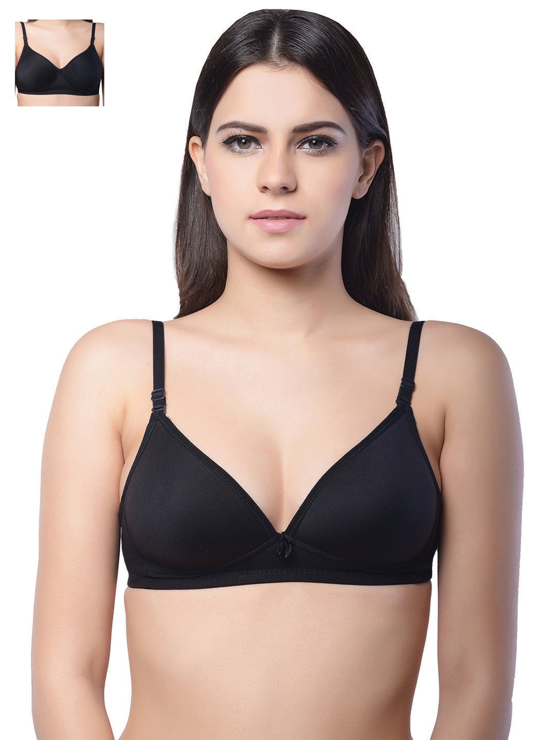 

Lady Lyka Pack of 2 T-shirt Bras BREEZ-BLK-MISTIQUE, Black