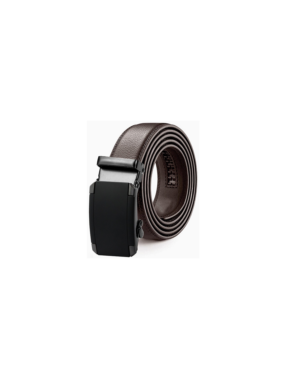 

HENEDA Men Textured Slider Buckle Formal Belt, Brown