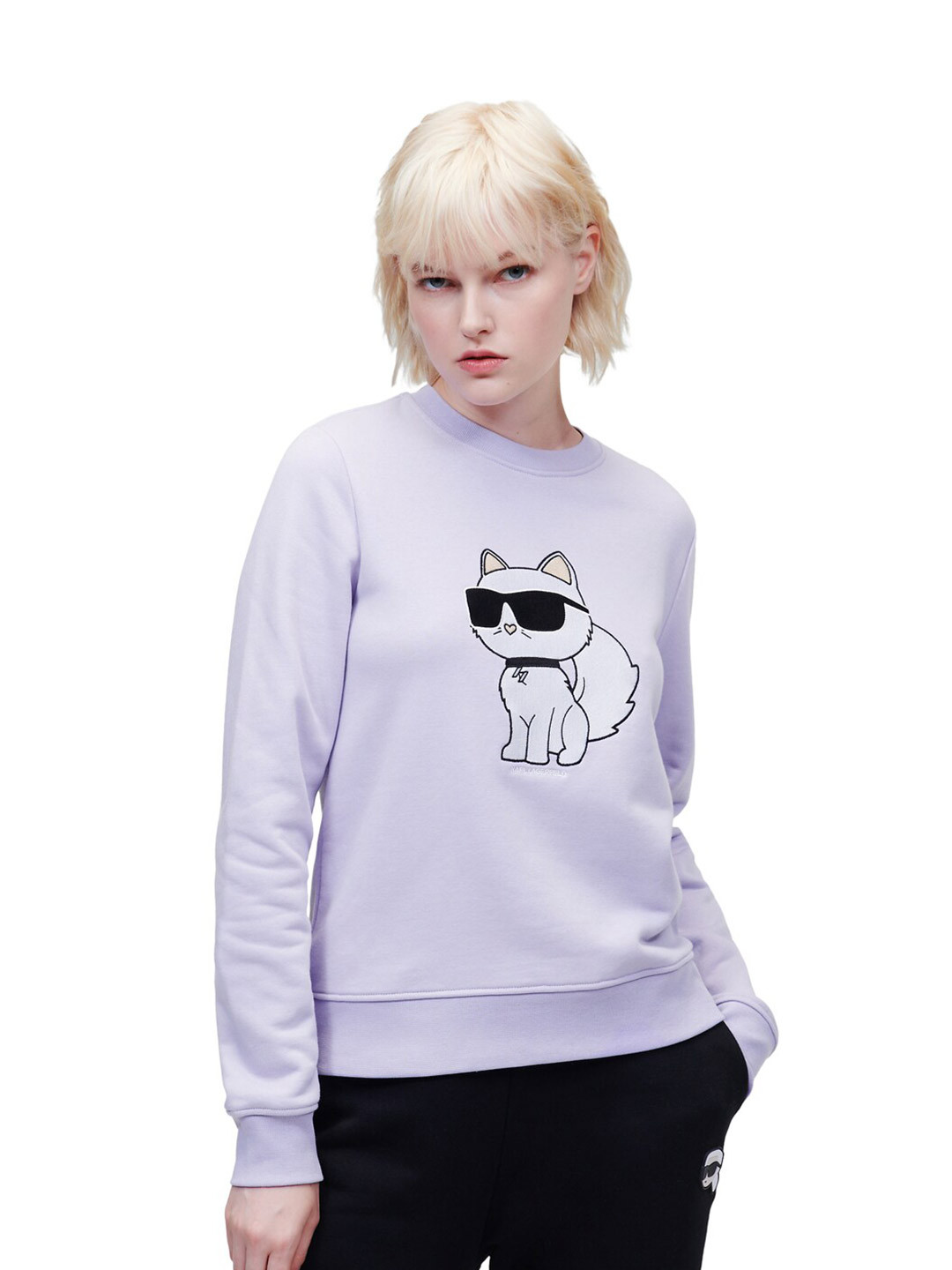 

Karl Lagerfeld Women Printed Organic Cotton Sweatshirt, Violet