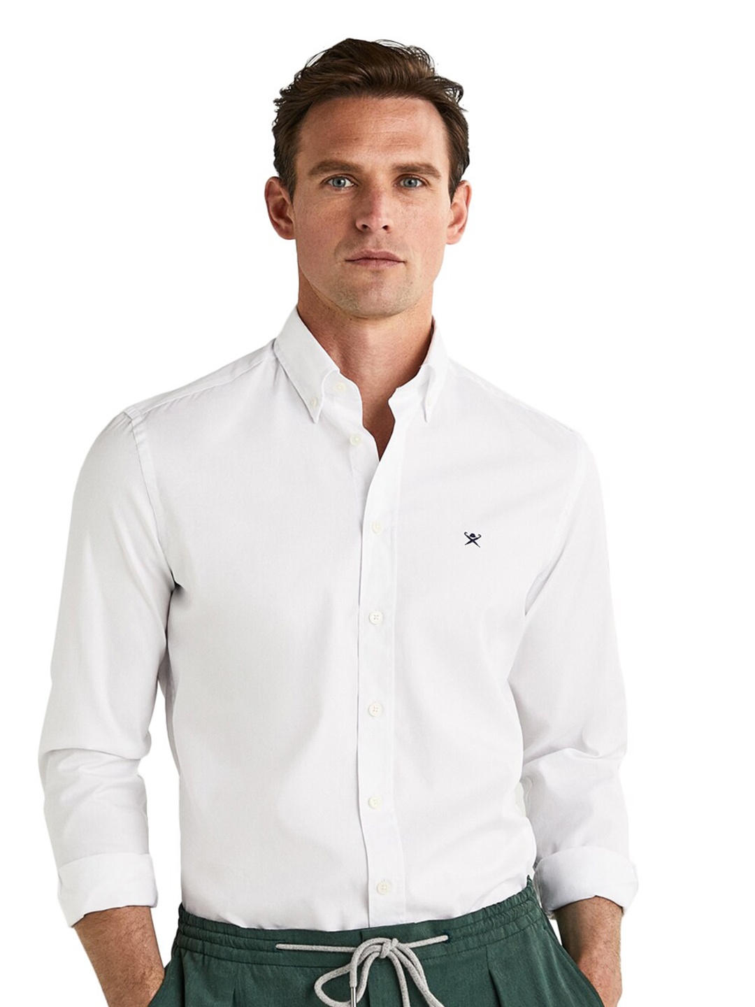 

HACKETT LONDON Men Cotton Casual Shirt, White