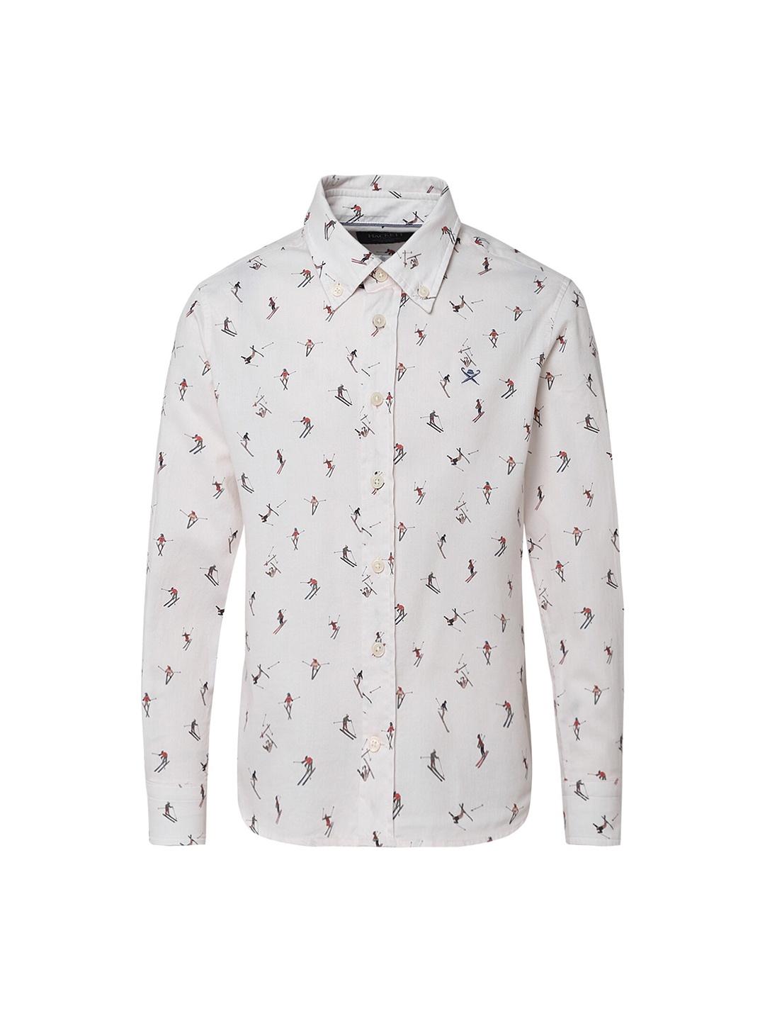 

HACKETT LONDON Boys Printed Cotton Casual Shirt, Cream