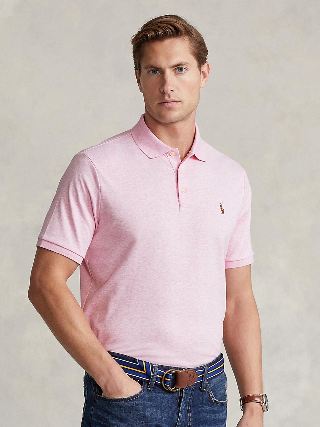 

Polo Ralph Lauren Men Polo Collar Slim Fit Cotton T-shirt, Pink