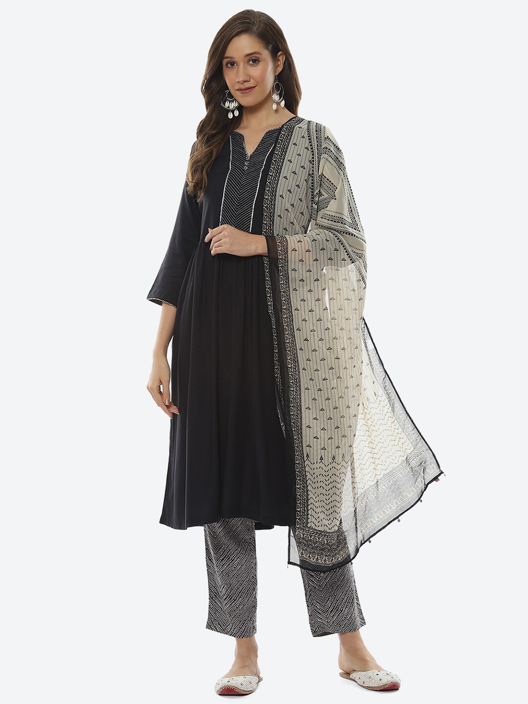 

Biba Geometric Printed Dupatta, Beige
