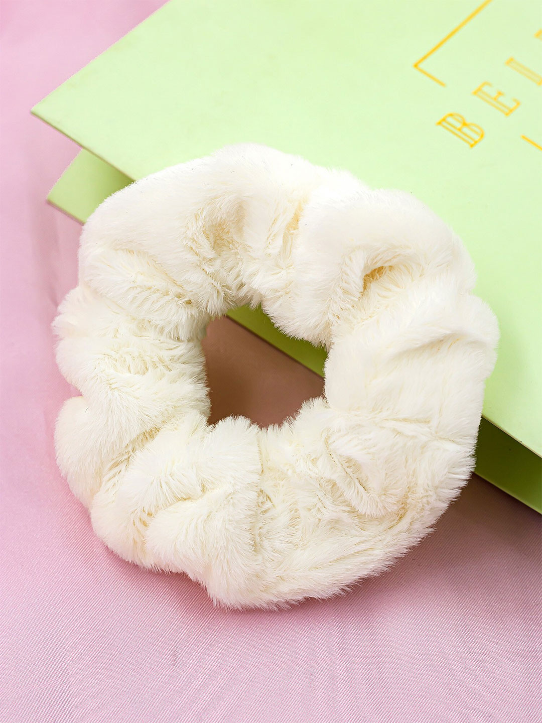 

Bellofox Women Fur Ponytail Holders, White