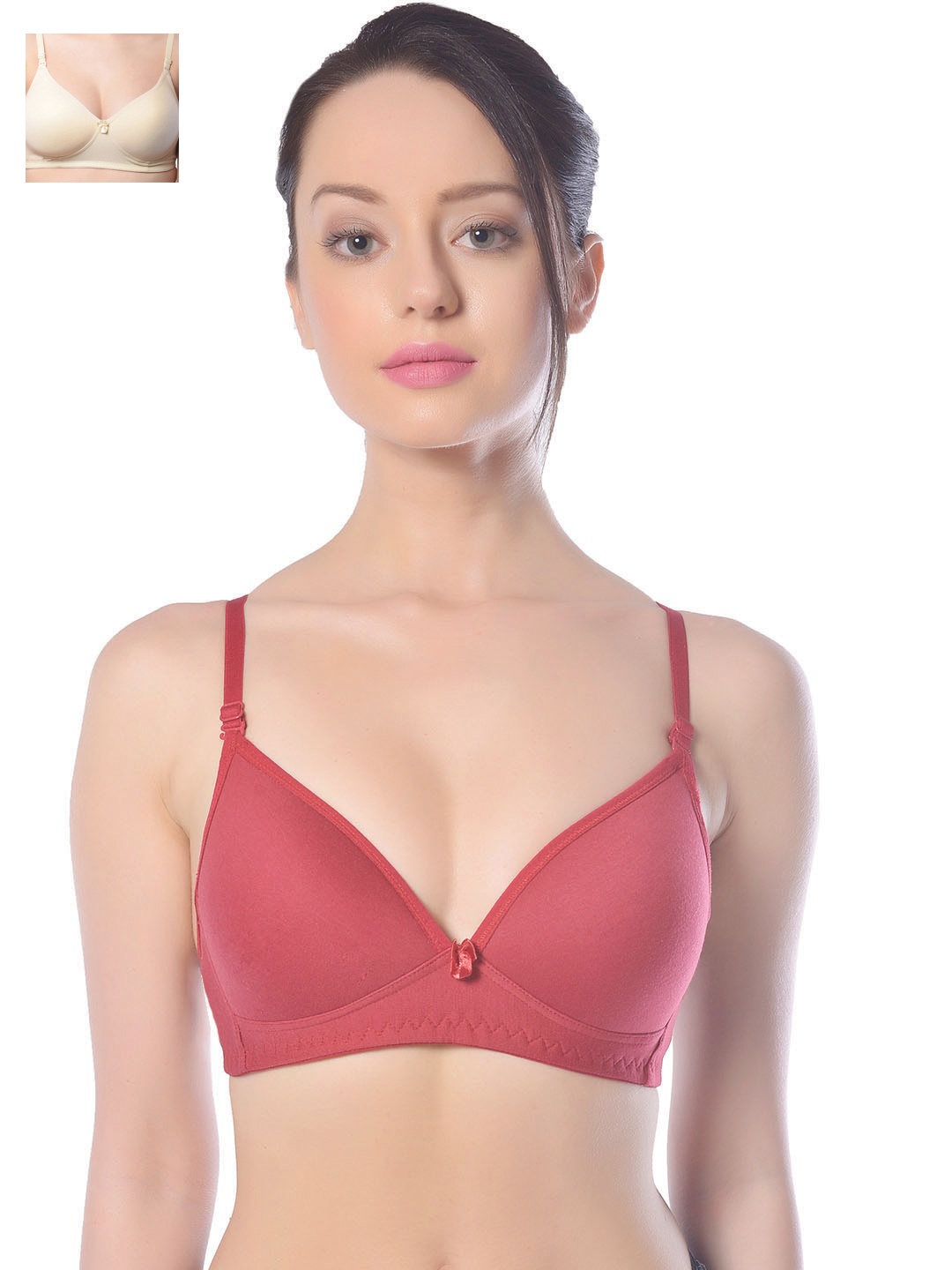 

Lady Lyka Pack of 2 T-shirt Bras BREEZ-MRN-MISTIQUE-SKN, Maroon