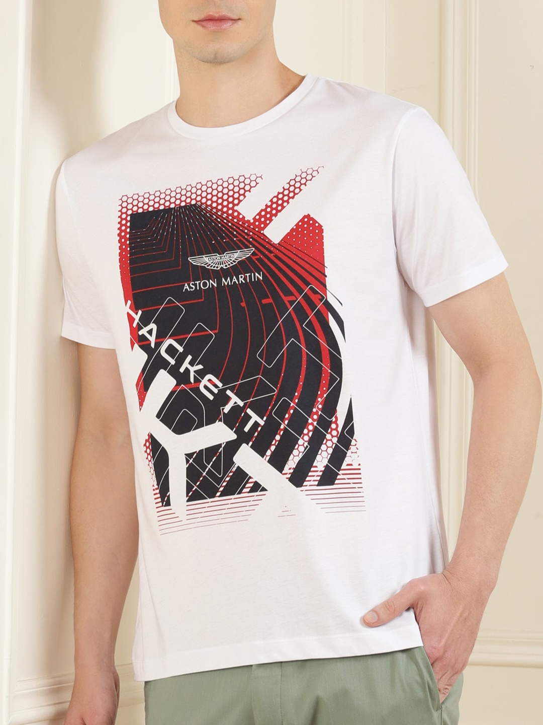 

HACKETT LONDON Men Cotton Graphic Printed T-shirt, White