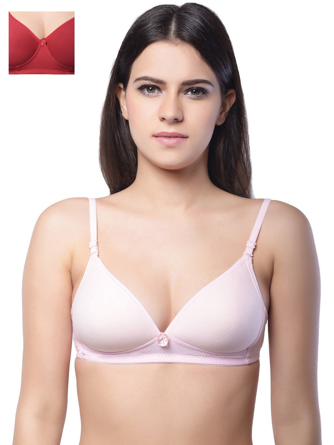 

Lady Lyka Pack of 2 T-shirt Bras BREEZ-PNK-MISTIQUE-MRN, Red