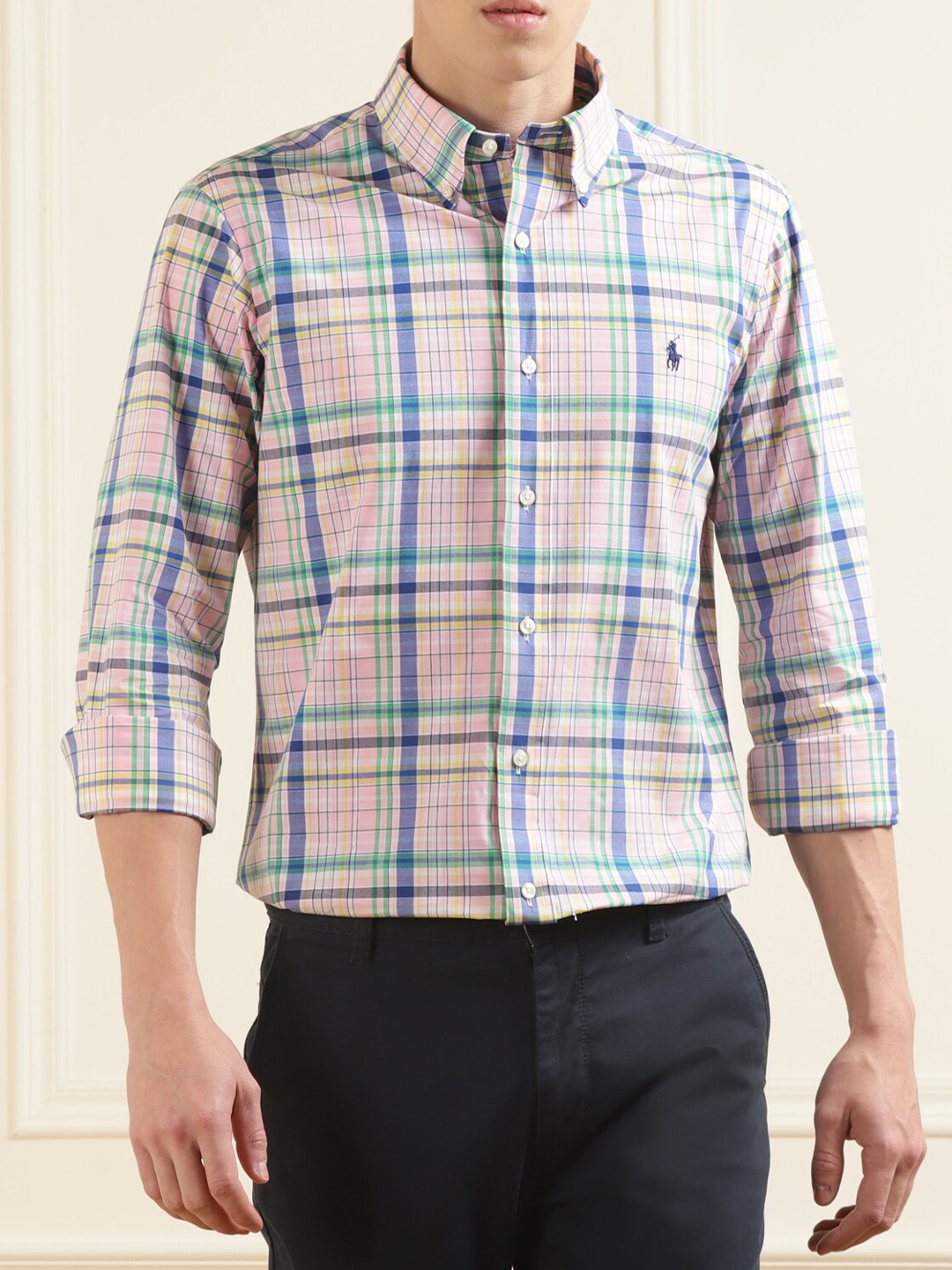 

Polo Ralph Lauren Men Tartan Checks Casual Cotton Shirt, Pink