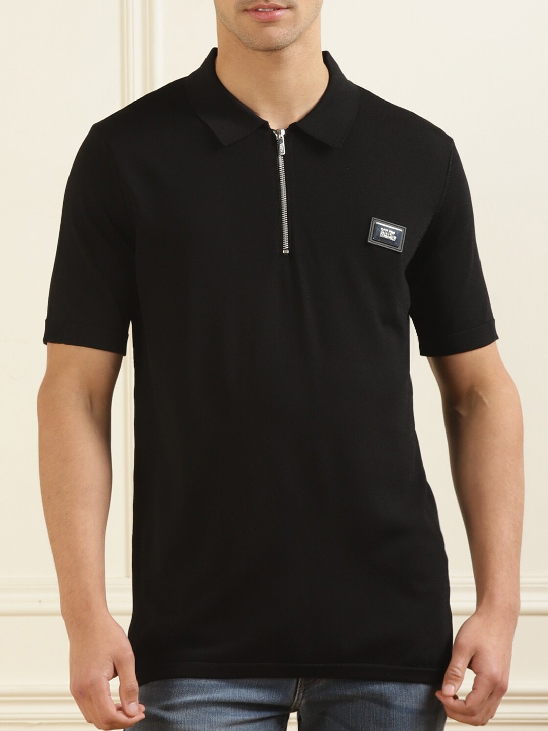 

Karl Lagerfeld Men Regular Fit Polo Collar T-shirt, Black