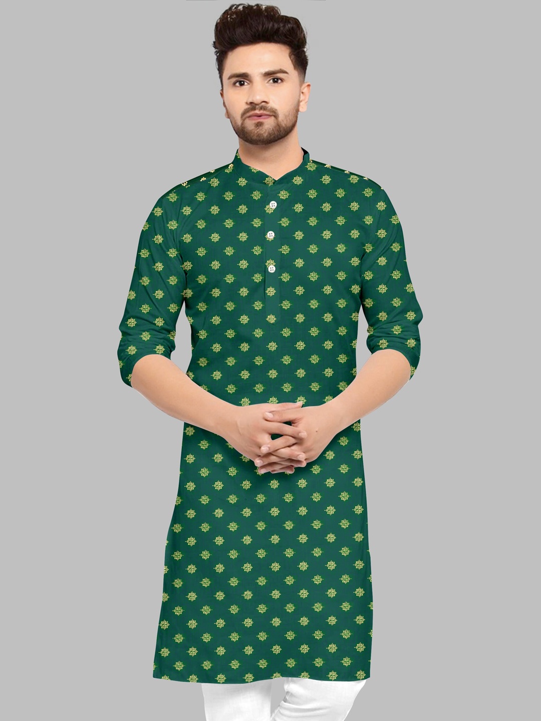 

Fashion FRICKS Men Ethnic Motifs Kurta, Green