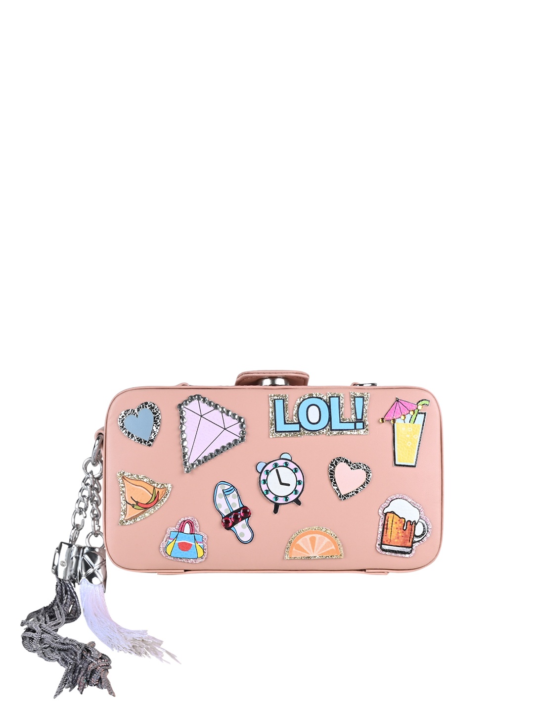 

Vdesi Women Embellished Box Clutch, Pink