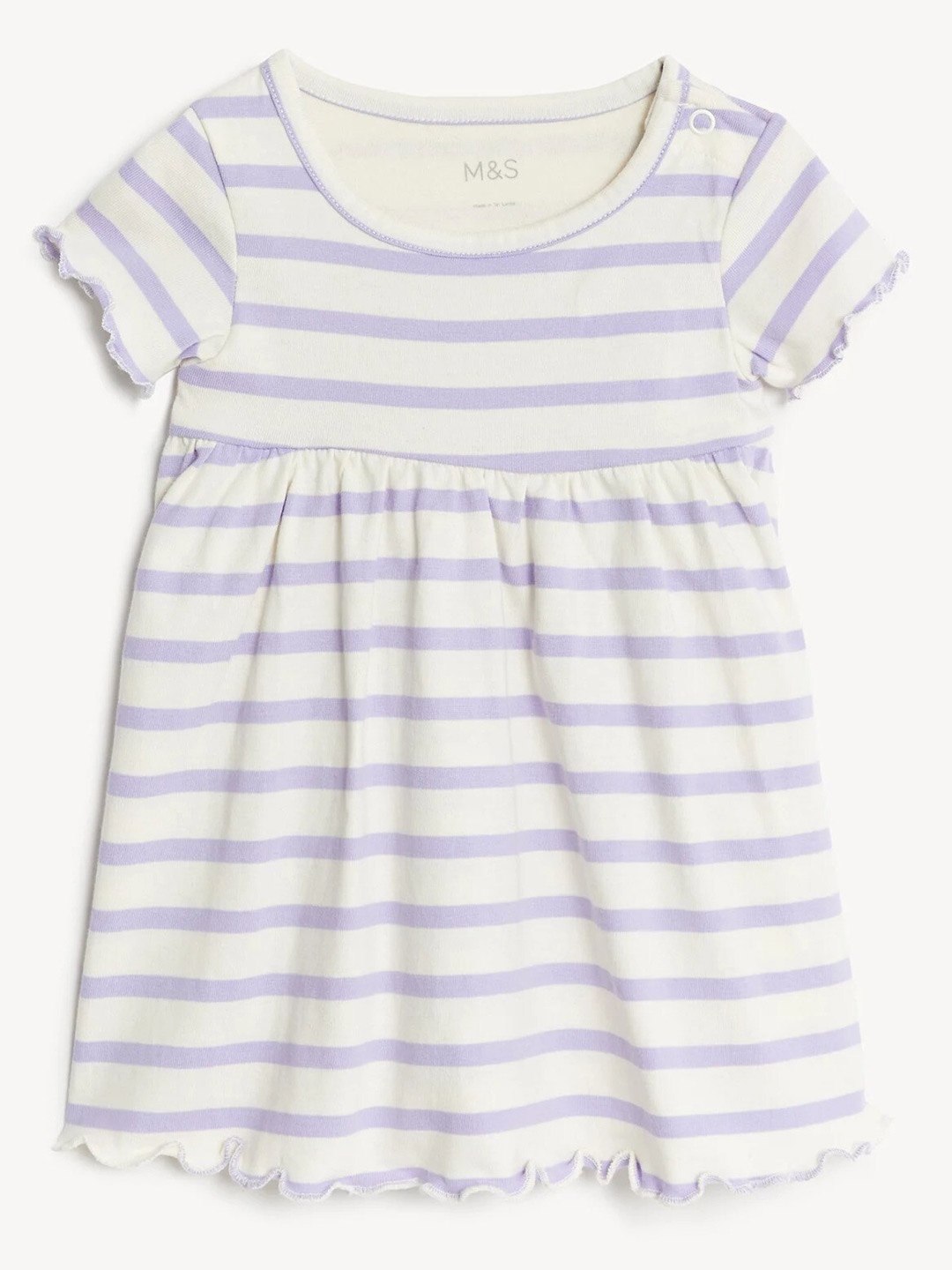 

Marks & Spencer Infants Striped A-Line Cotton Dress, Purple
