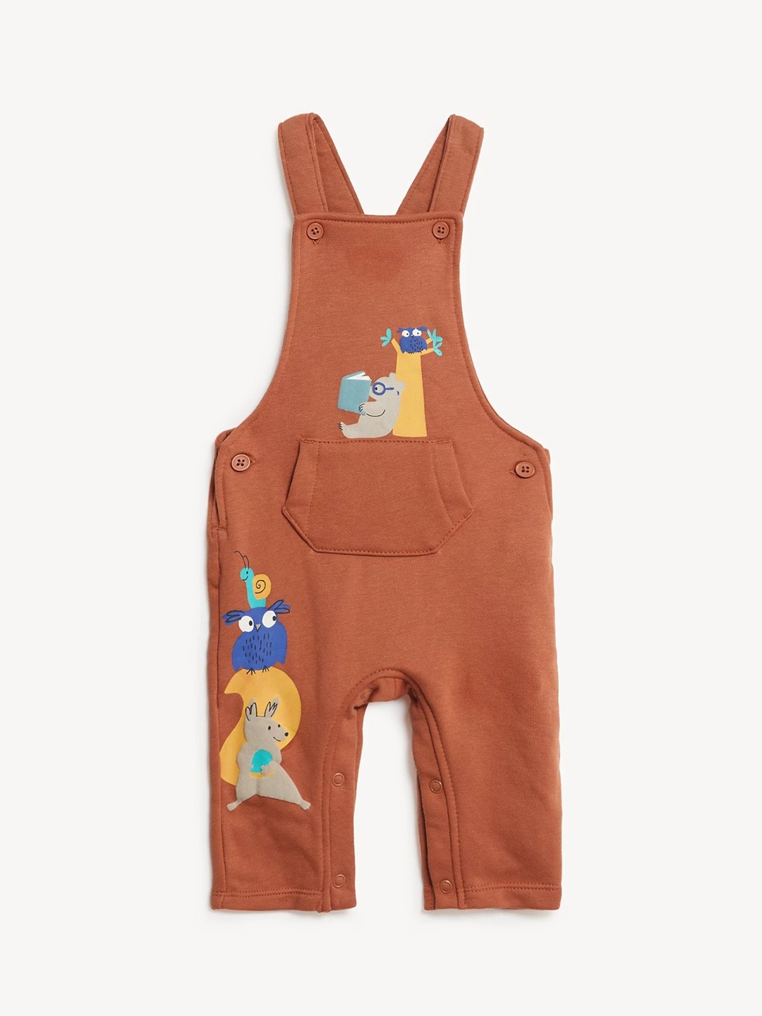 

Marks & Spencer Infant Boys Printed Straight-Leg Fit Dungarees, Rust