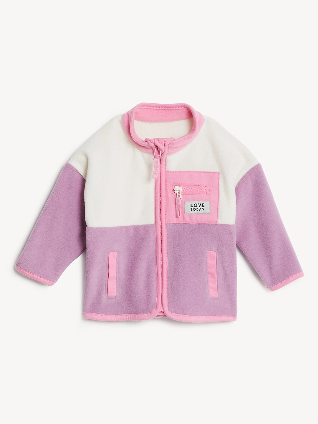 

Marks & Spencer Girls Colourblocked Lightweight Crop Tailored Jacket, White