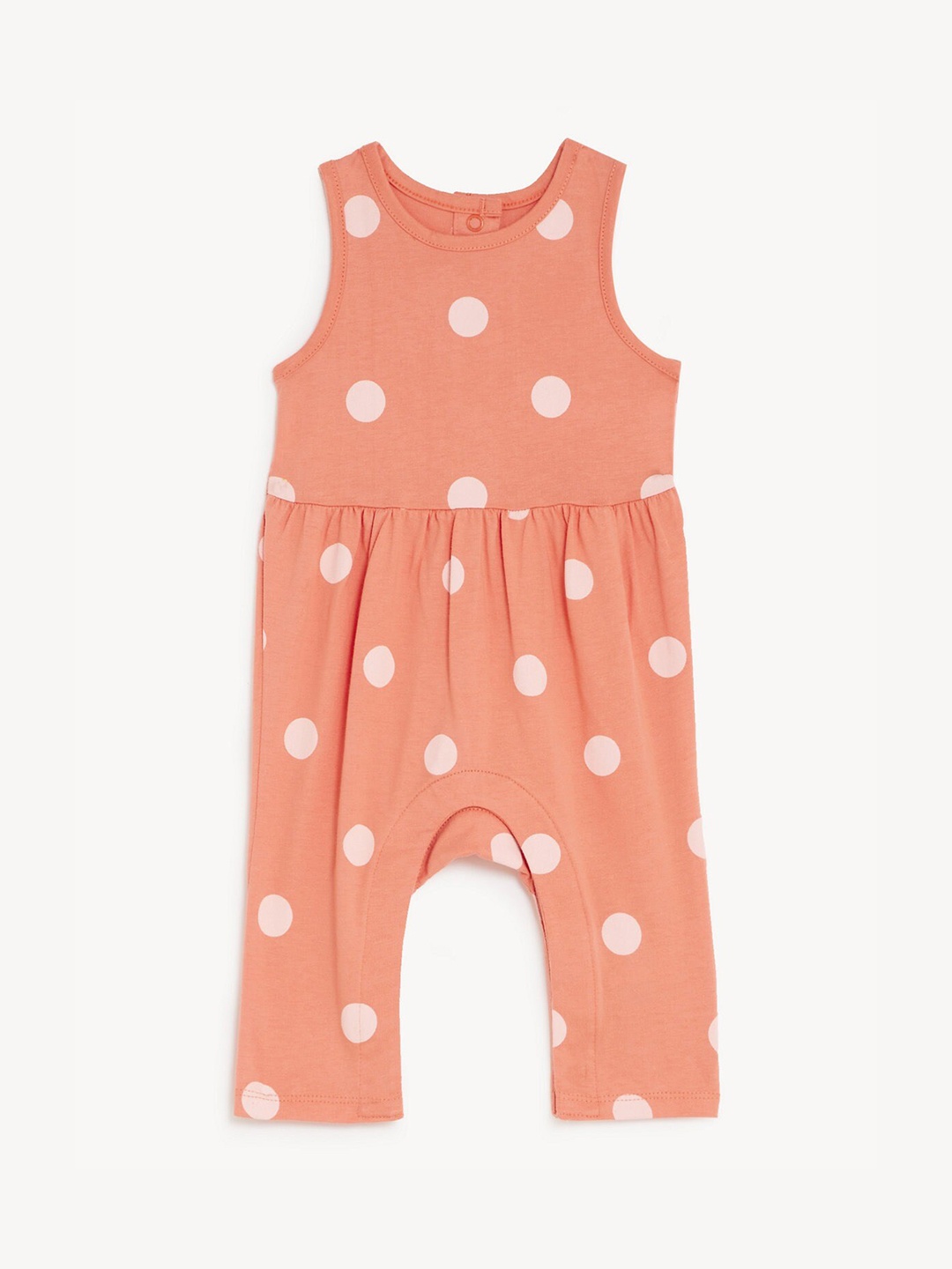 

Marks & Spencer Infants Polka Dot Printed Pure Cotton Romper, Coral
