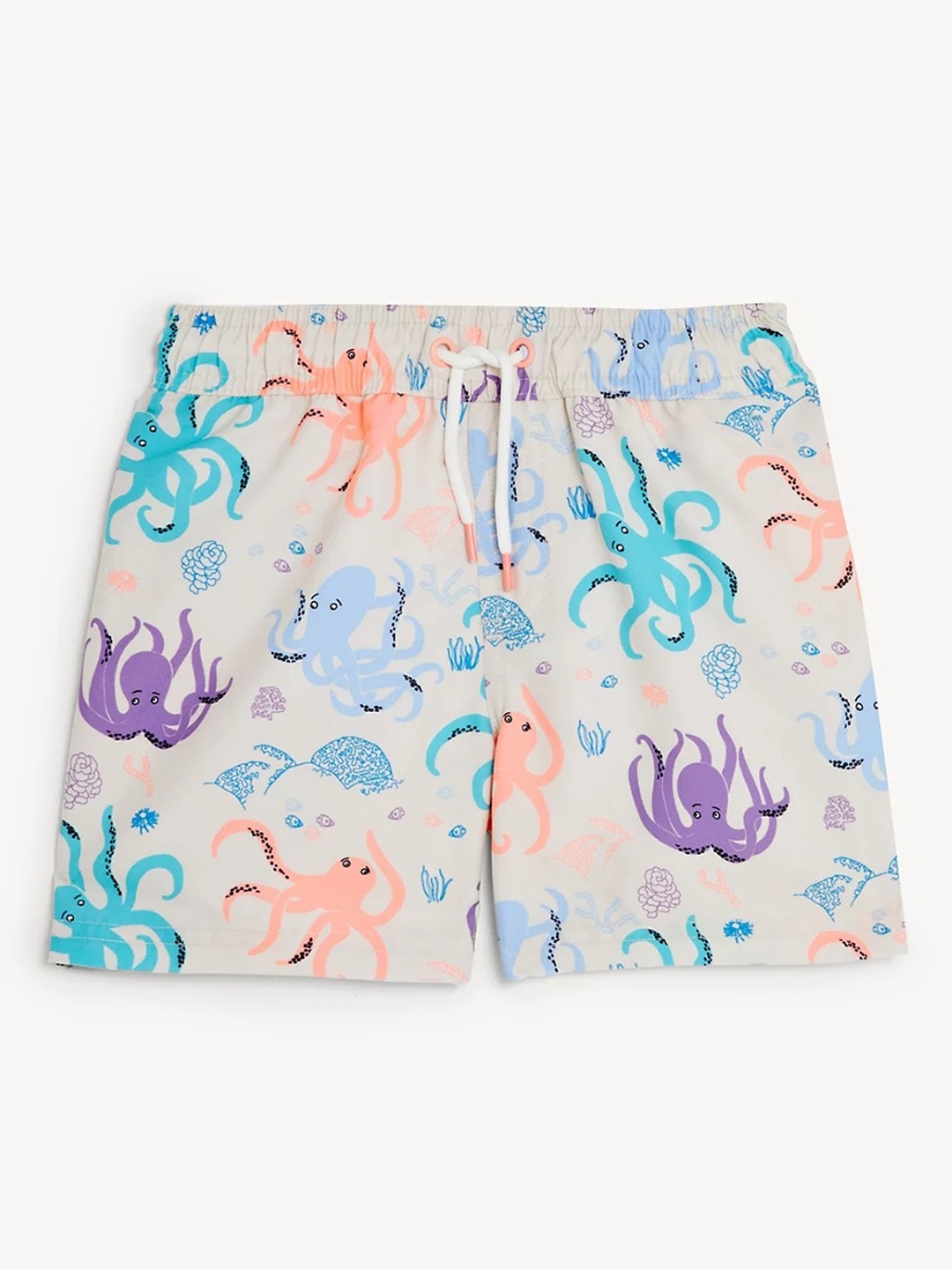 

Marks & Spencer Boys Printed High-Rise Regular Fit Shorts, Off white