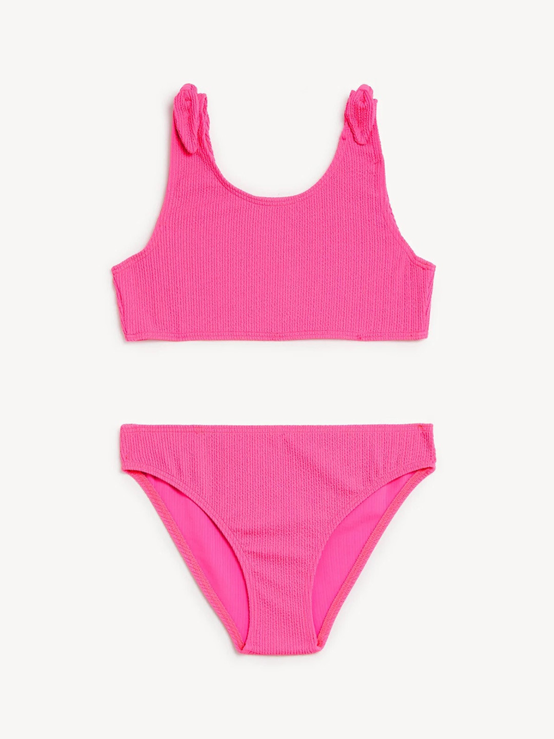 

Marks & Spencer Girls Knitted Crinkle Bikini Set, Pink