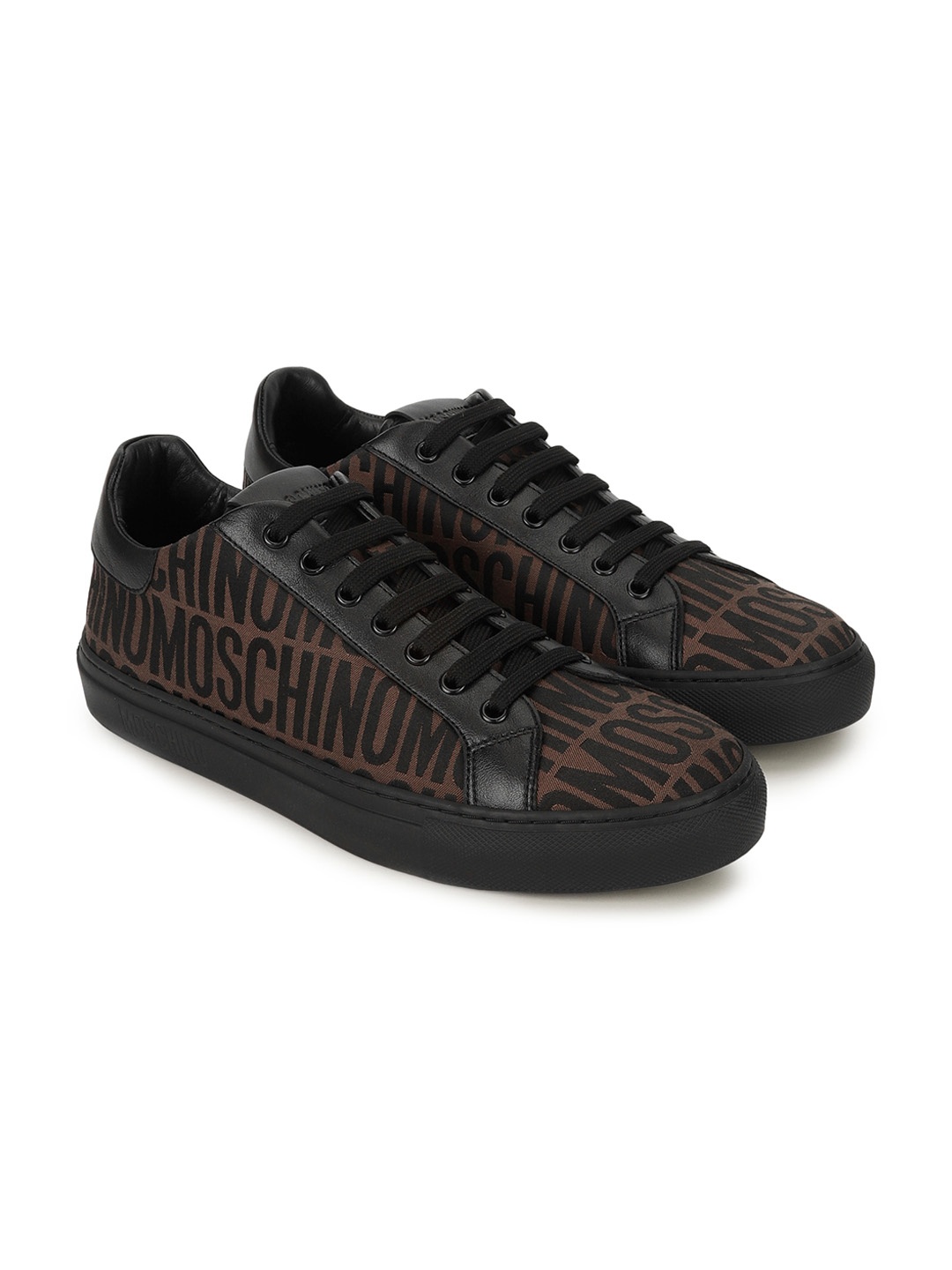 

MOSCHINO COUTURE Brown Printed Sneakers