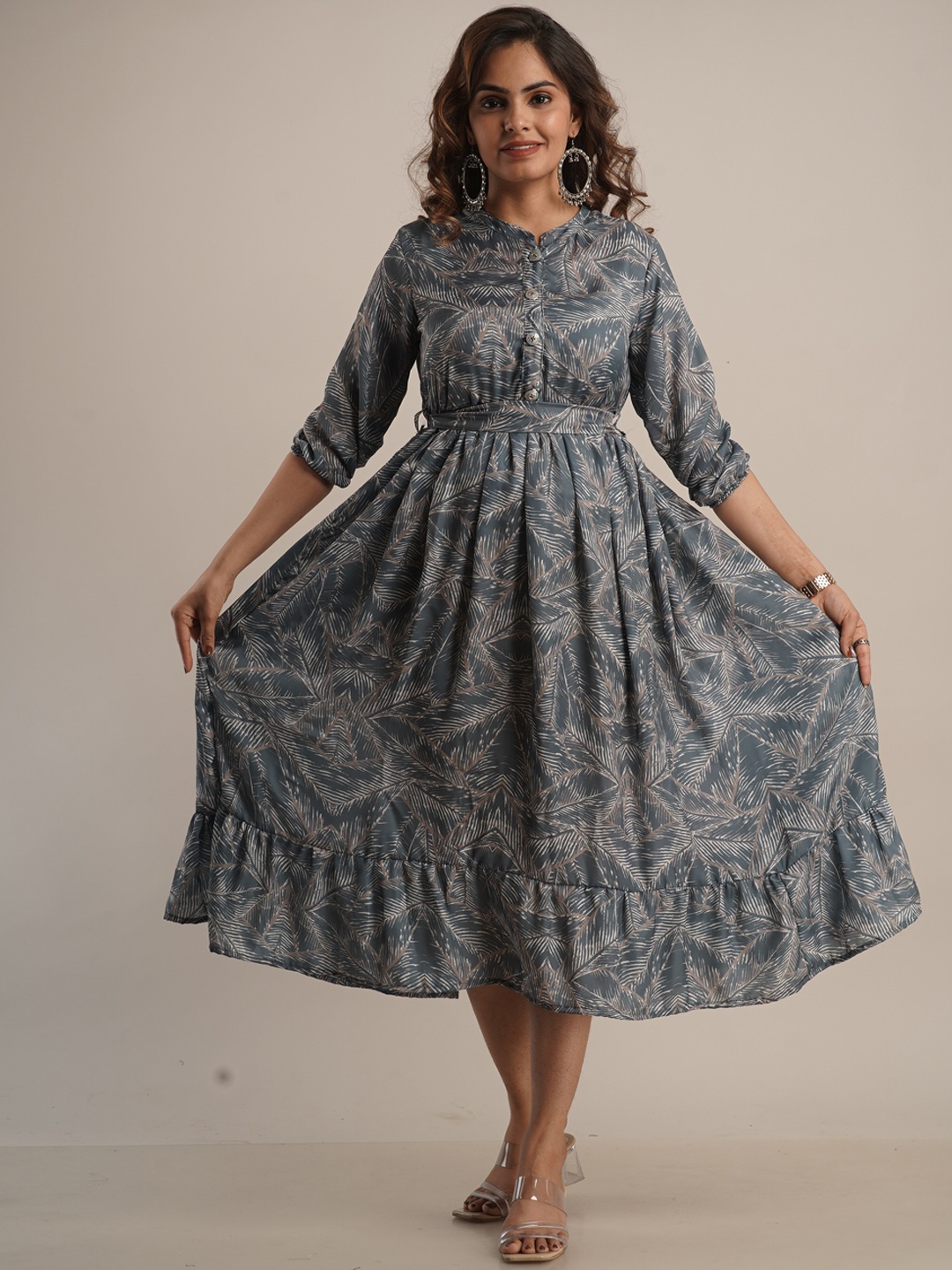 

KALINI Printed Fit & Flare Dresses, Blue