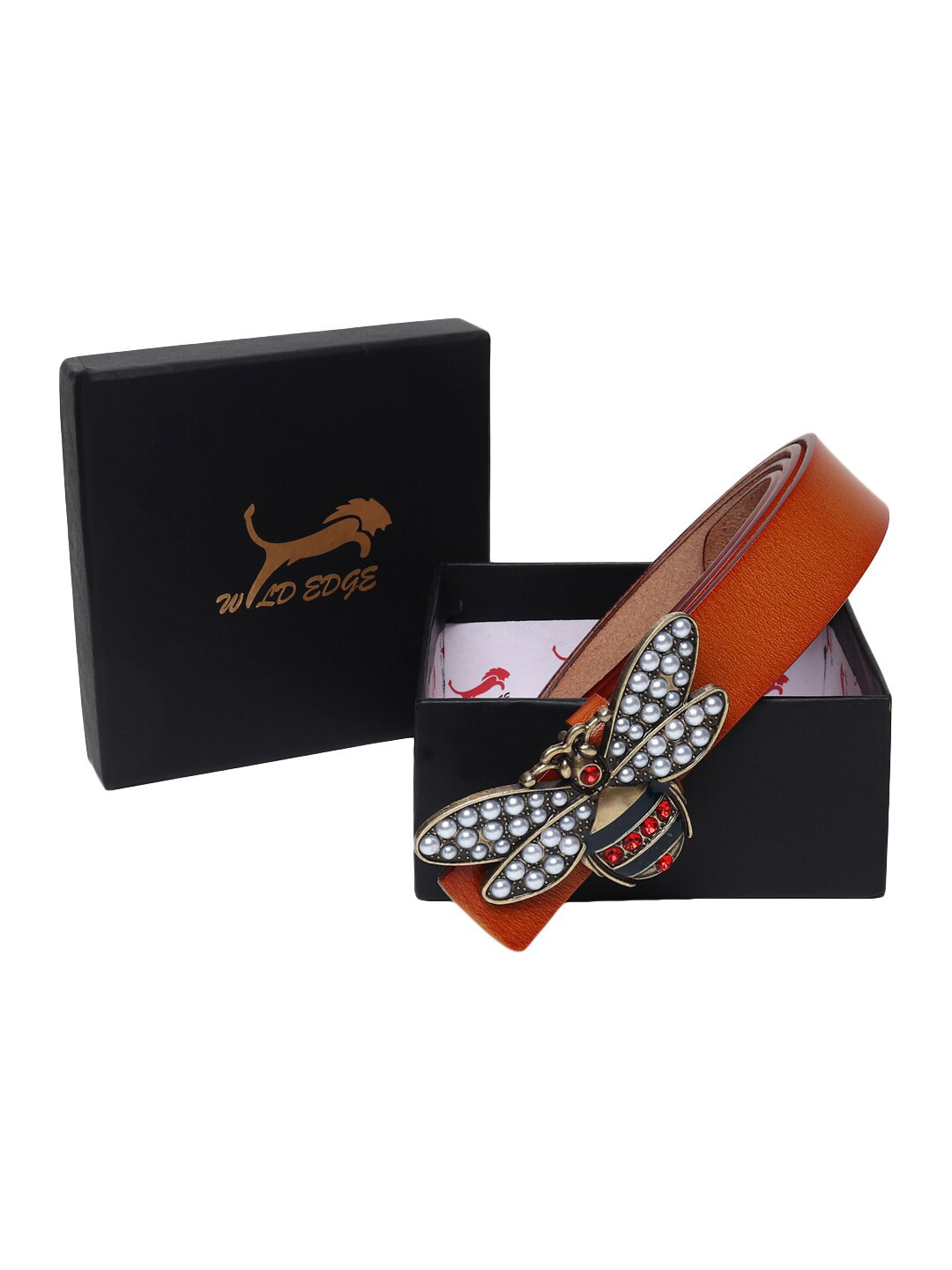 

WILD EDGE Women Leather Belt, Tan