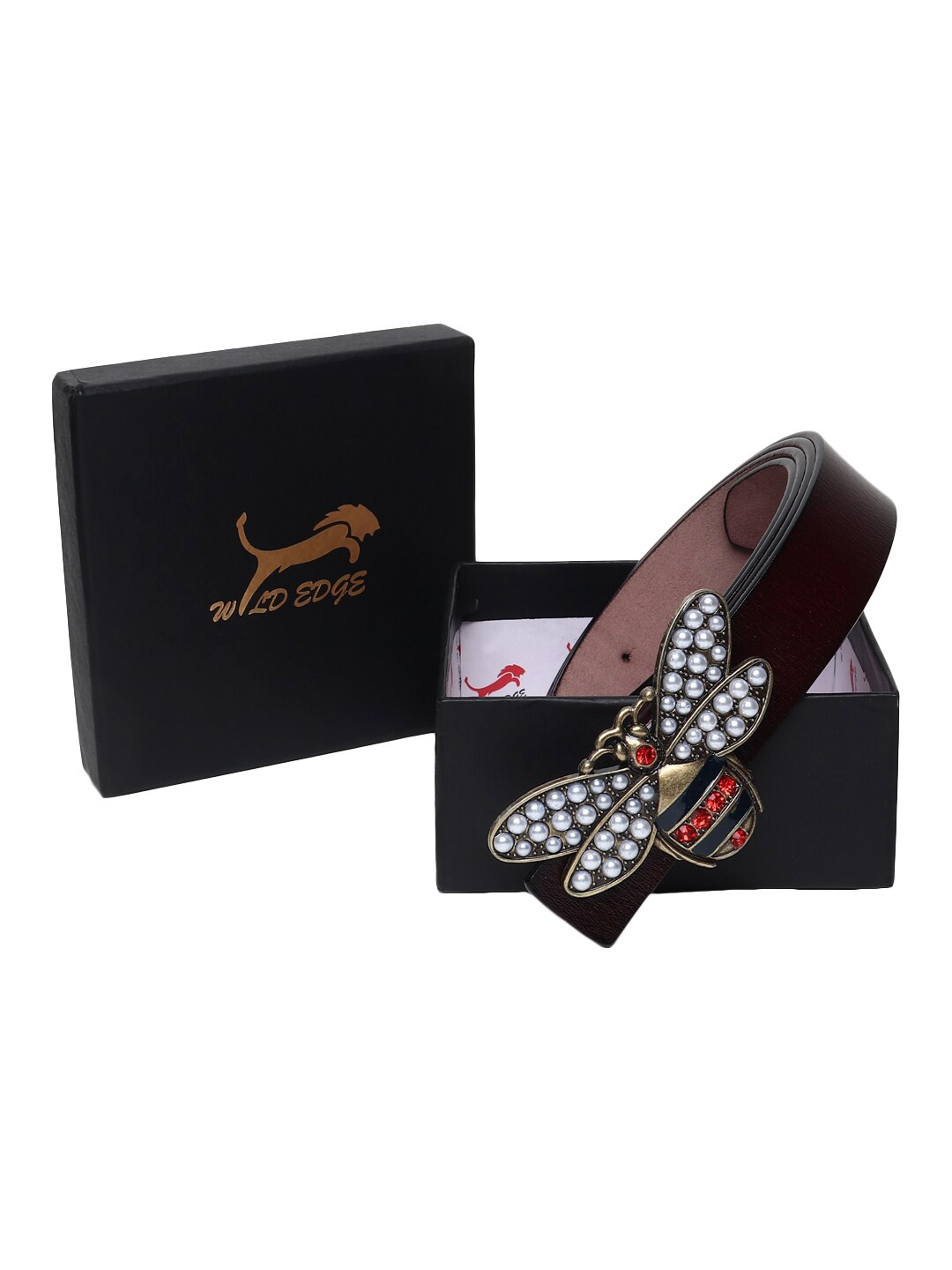 

WILD EDGE Women Leather Belt, Brown