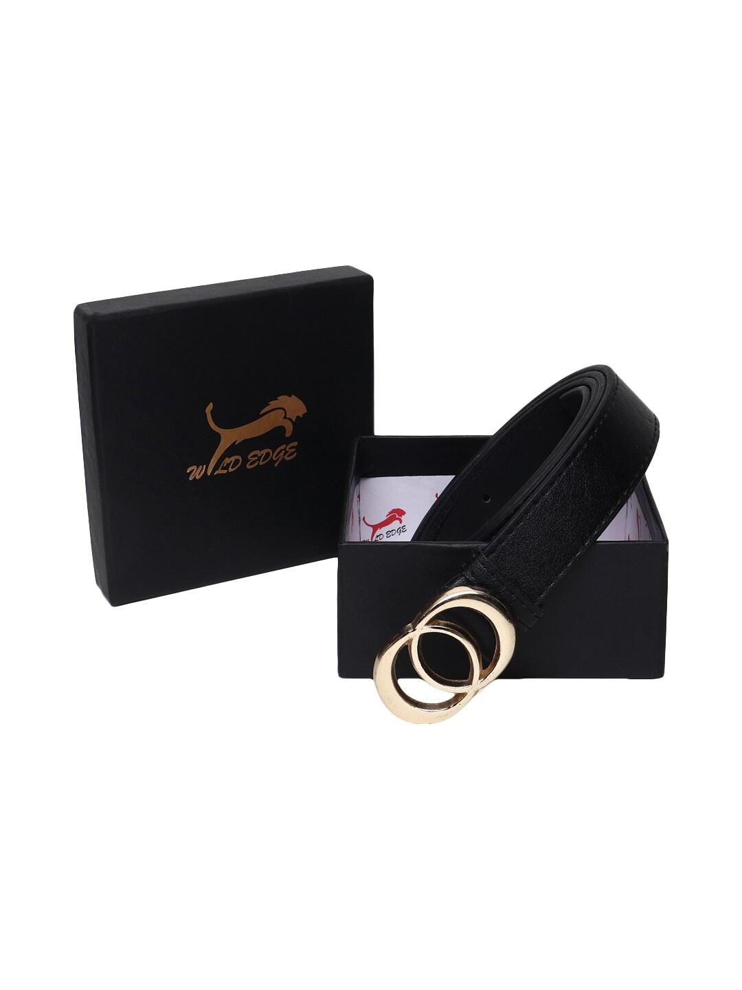 

WILD EDGE Women Solid Push Pin Belt, Black