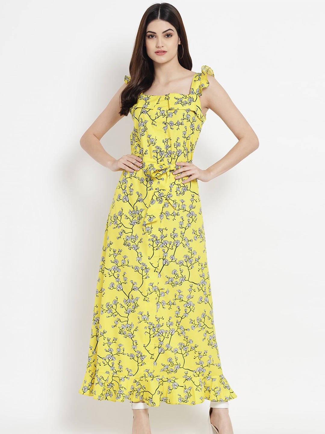 

Kannan Floral Print Shoulder Strap Maxi Dress, Yellow