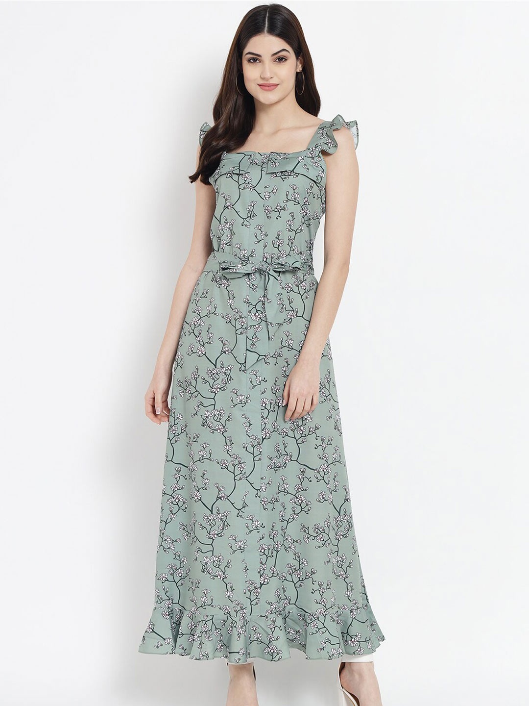 

Kannan Floral Print Shoulder Strap Maxi Dress, Green