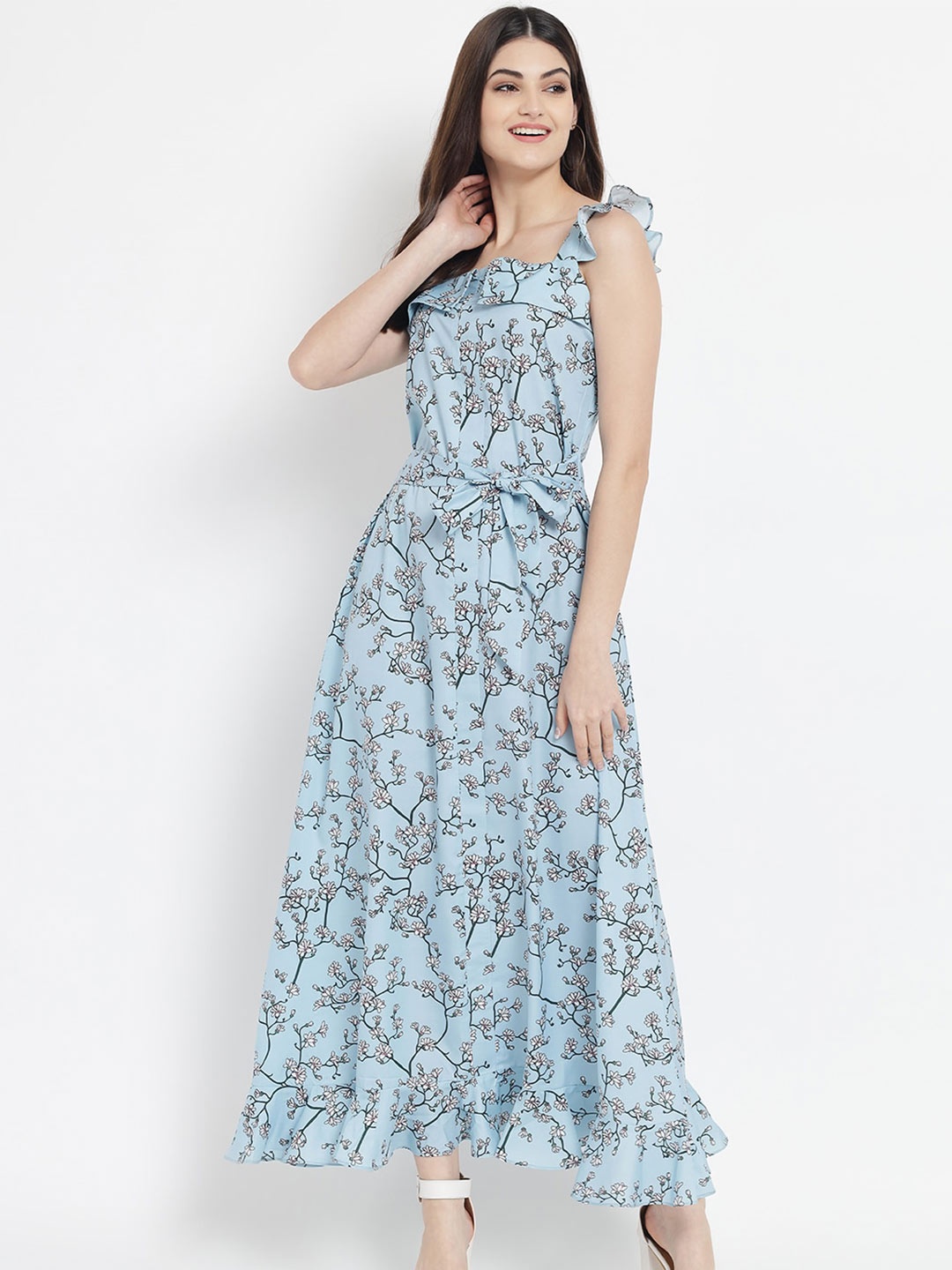 

Kannan Floral Print Shoulder Strap Maxi Dress, Blue