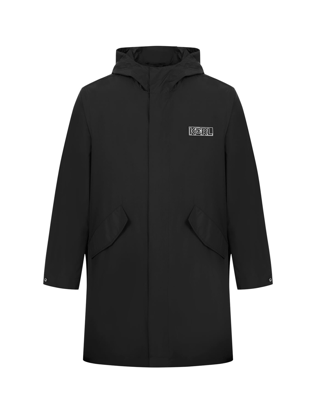 

Karl Lagerfeld Women Longline Padded Jacket with Embroidered, Black