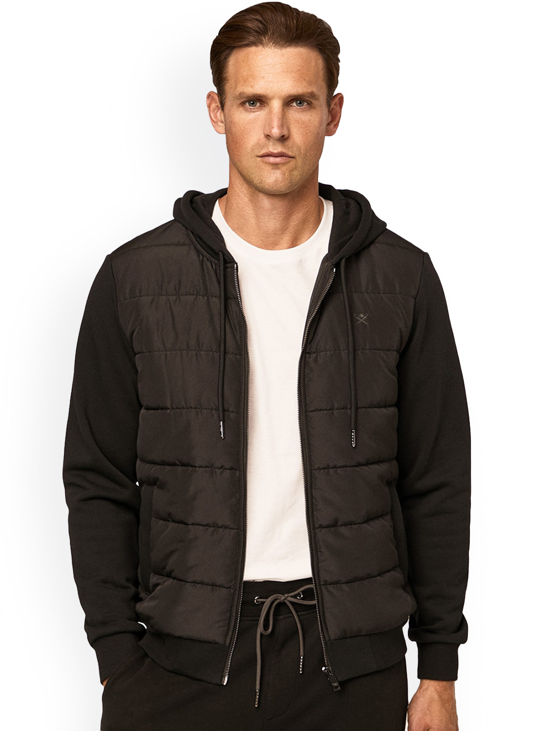 

HACKETT LONDON Men Longline Padded Cotton Jacket, Black