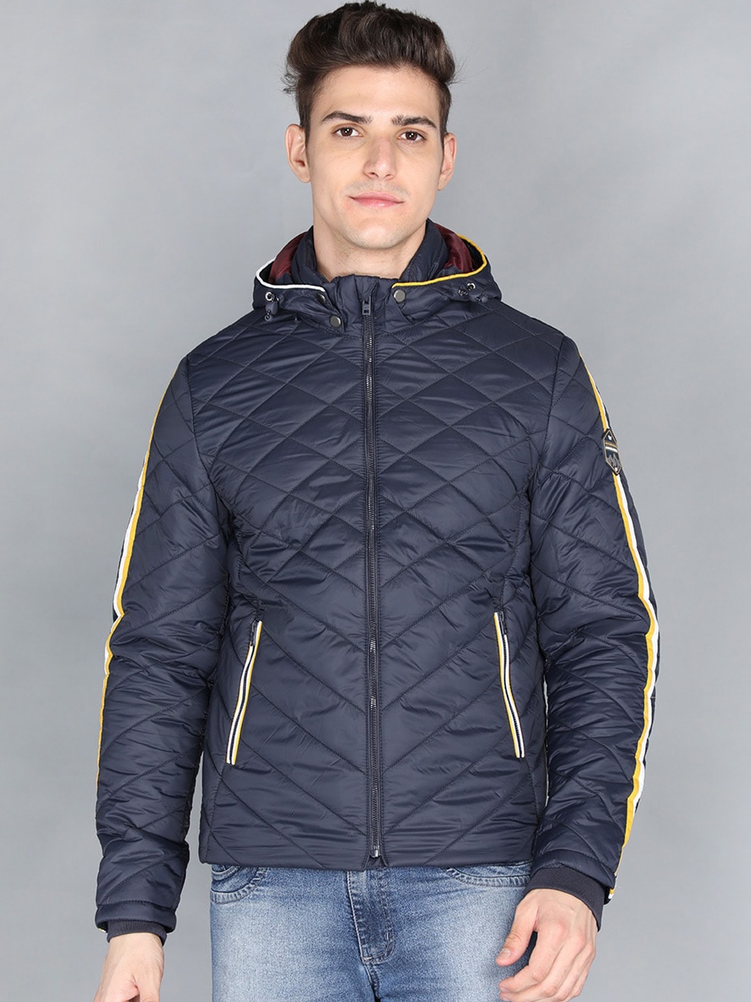 

LURE URBAN Men Quilted Jacket, Navy blue