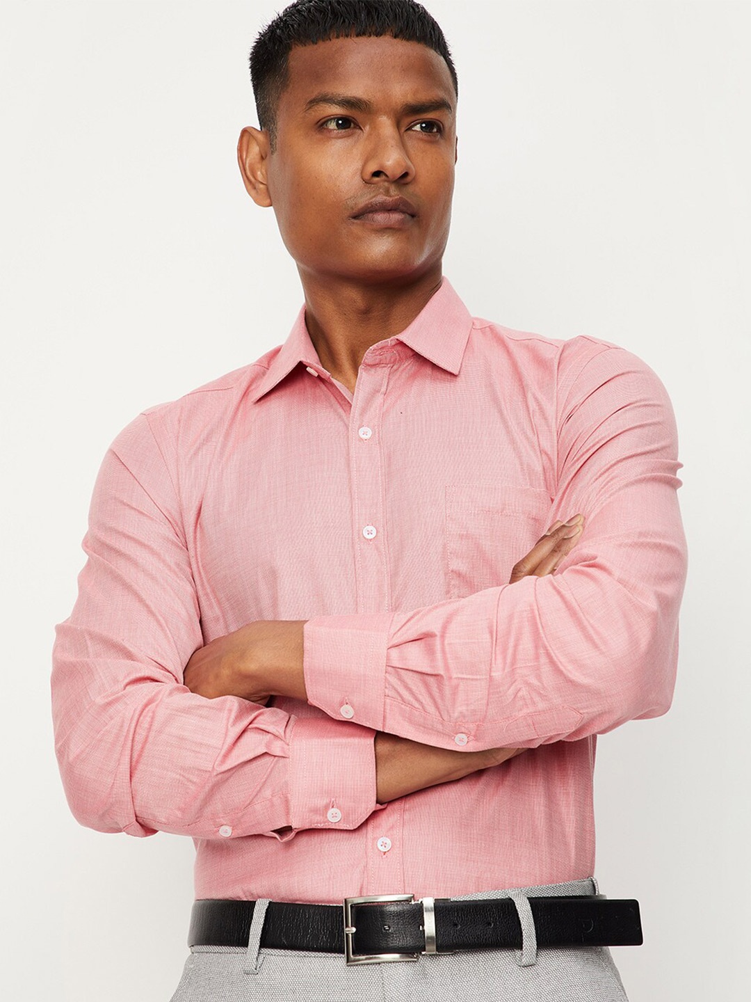

max Men Formal Cotton Shirt, Red