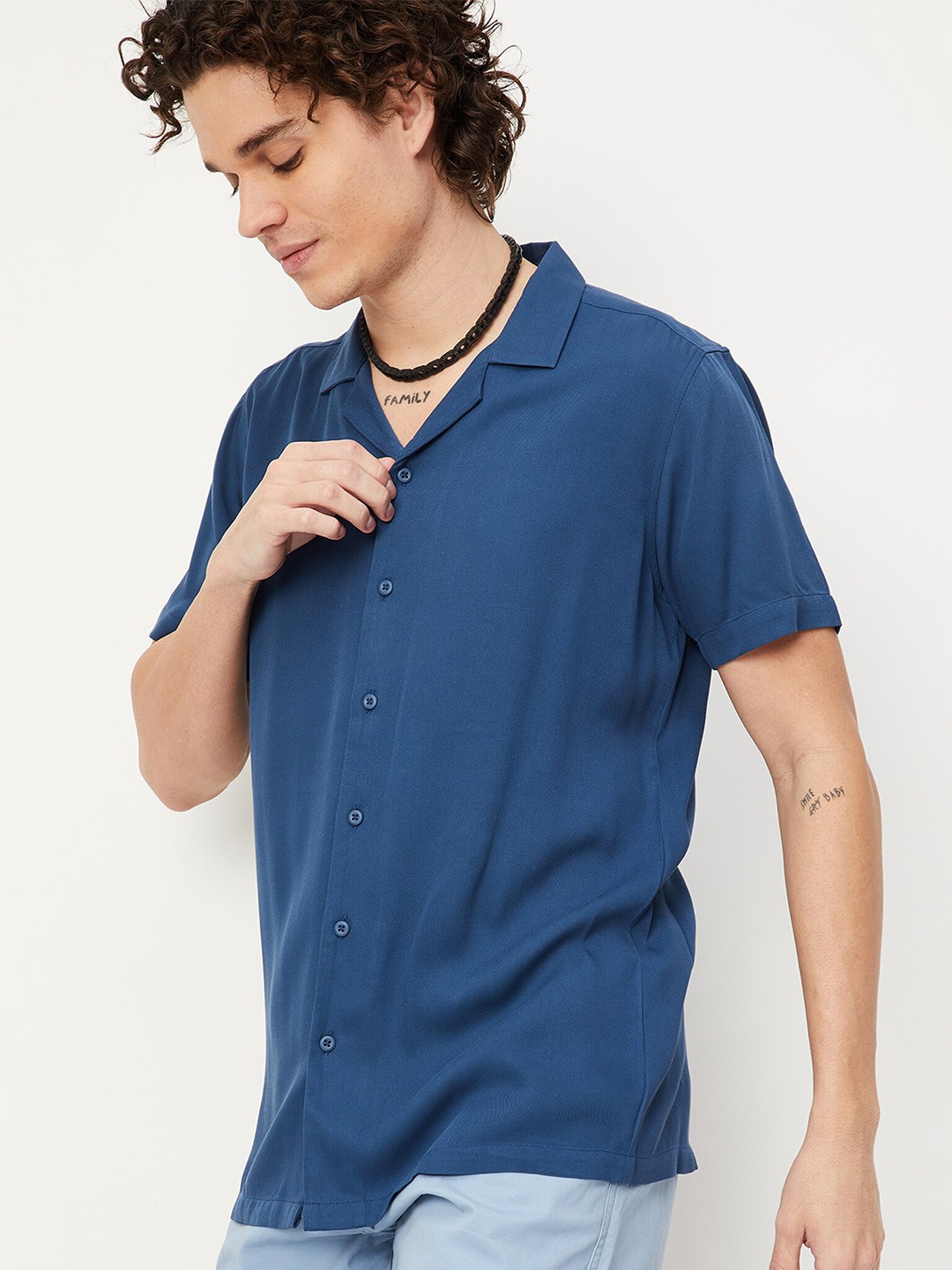 

max Men Casual Shirt, Blue