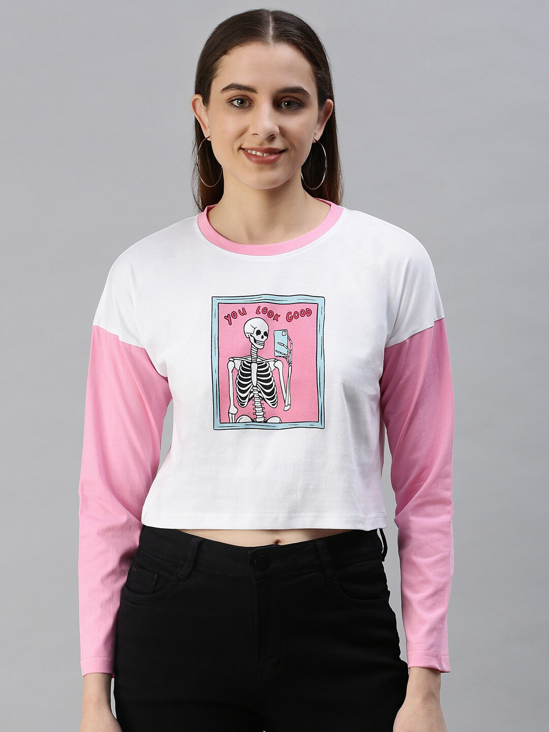 

JUNEBERRY Printed Cotton Top, Pink