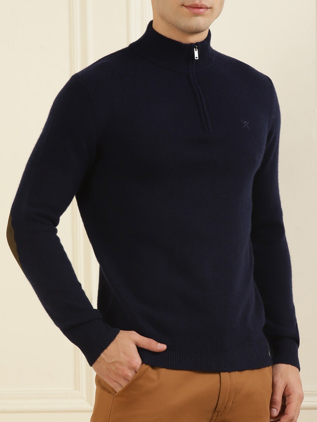 

HACKETT LONDON Men Mock Neck Pullover, Navy blue