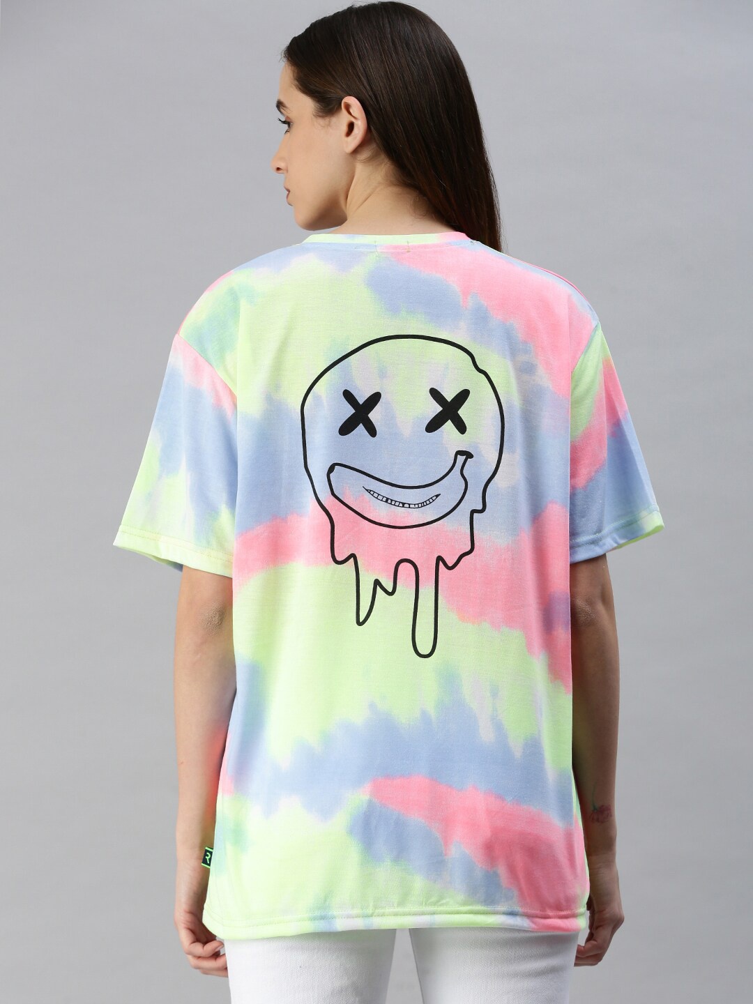 

Rodzen Women Tie and Dye Dyed Oversize Cotton T-shirt, Multi